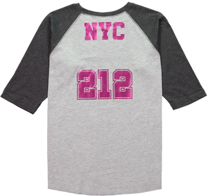 NYC 212 Baseball Tee (Youth Girls)